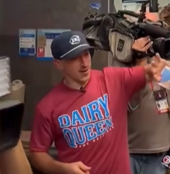 Sports: Former Boston Bruin and now Florida Panther Stanley Cup Winner Brad Marchand serves up some “Brad Blizzards” at Dairy Queen